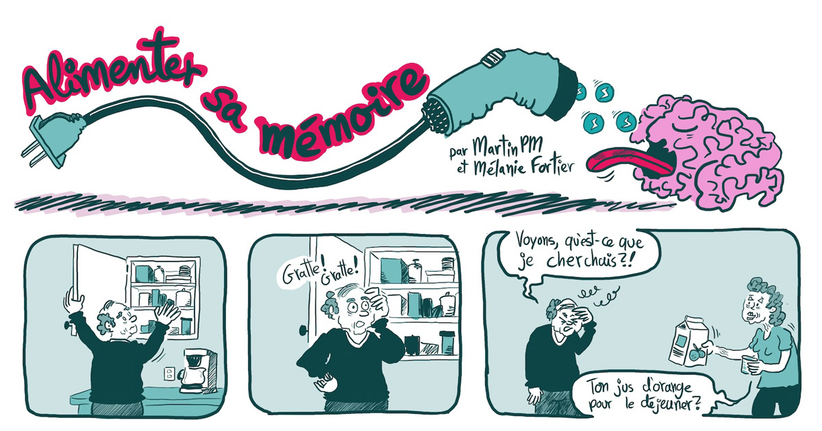 Début de la bédé de Mélanie, qui porte sur la mémoire Début de la bédé de Mélanie, qui porte sur la mémoire